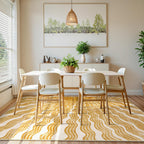 Hedlive Boho 8x10 Area Rugs, Sun Print Soft Washable Rugs 8x10 Rug for Living Room Nursery, Ultra-Thin Non-Slip Kids Rug Large Carpet for Playroom Bedroom Classroom(8x10ft,Gold/Multi)