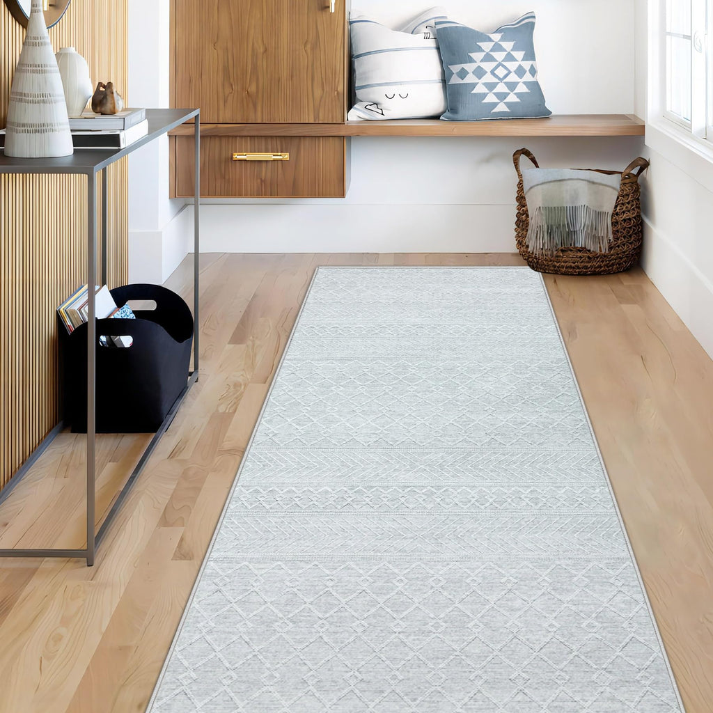 Area Rug Living Room Rugs 8x10 - Large Soft Boho Geometric Rug, Non-Slip Foldable Washable Rugs Non Shedding Morden Indoor Floor Carpet for Living Room Bedroom Office Dining Room(Brown Green,8'x10')