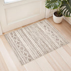 cotiled 5x7 Area Rug Living Room: Washable Boho Rugs with Non Slip Backing Large Soft Indoor Stain Resistant Carpet for Bedroom Farmhouse Dining Room Lightweight Home Decor L Brown/Cream