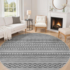 cotiled 5x7 Area Rug Living Room: Washable Boho Rugs with Non Slip Backing Large Soft Indoor Stain Resistant Carpet for Bedroom Farmhouse Dining Room Lightweight Home Decor L Brown/Cream