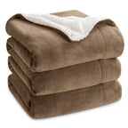 Bedsure GentleSoft Sherpa Fleece Queen Blankets for Bed, Non-Heated, Thick and Warm Throw for Women and Men, Soft Fuzzy Plush Queen Blanket for Winter, Grey, 90x90 Inches