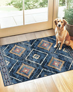 BESTSWEETIE Area Rug 5x7 Rug Machine Washable Non-Slip Low Pile Print Pattern Western Rug for Living Room Bedroom Entryway Tribal Series -Black