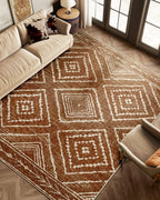 BESTSWEETIE Area Rug 5x7 Rug Machine Washable Non-Slip Low Pile Print Pattern Western Rug for Living Room Bedroom Entryway Tribal Series -Black