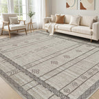 cotiled 5x7 Area Rug Living Room: Washable Boho Rugs with Non Slip Backing Large Soft Indoor Stain Resistant Carpet for Bedroom Farmhouse Dining Room Lightweight Home Decor L Brown/Cream