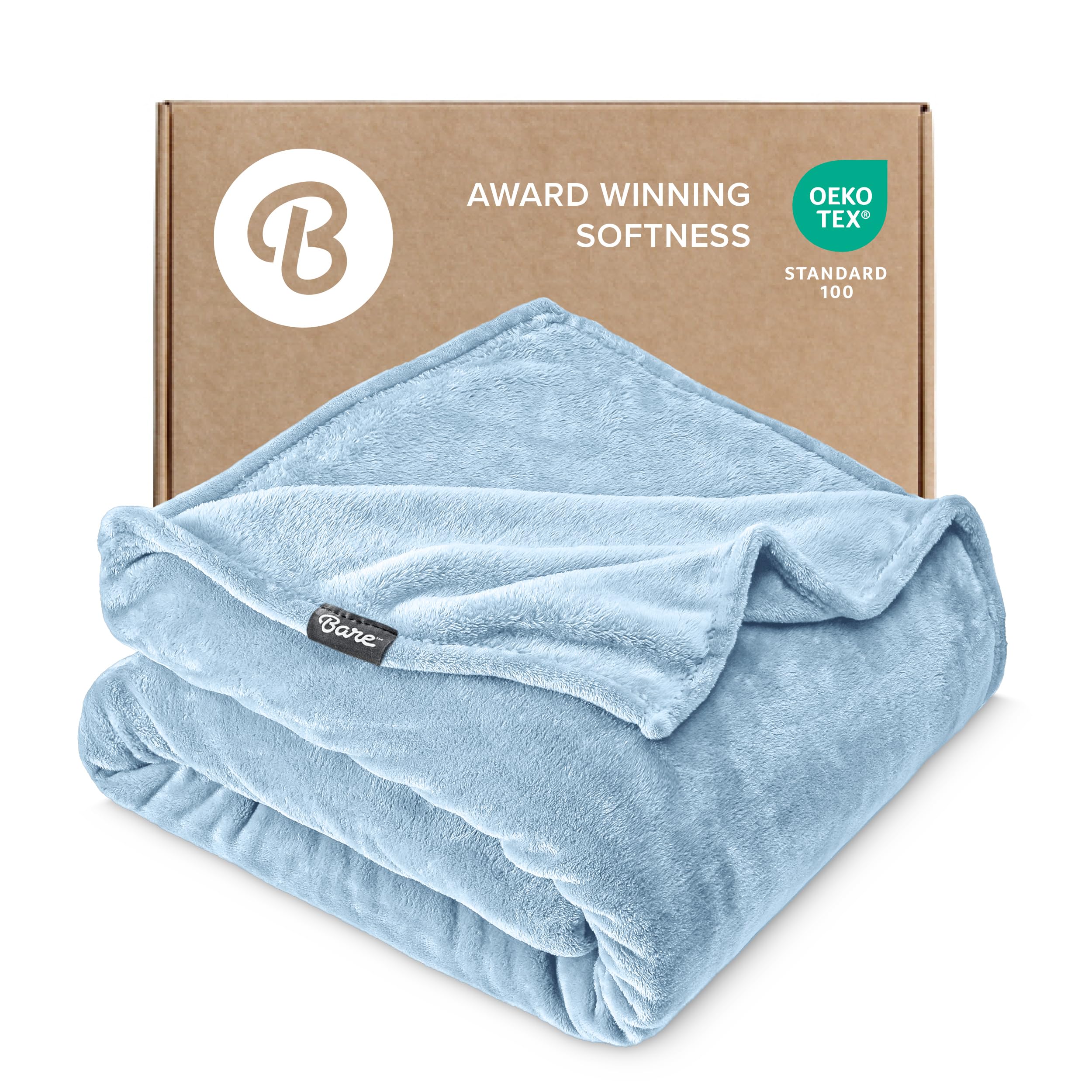 Bare Home Fleece Blanket - King Size - Ultra-Soft Lightweight for Bed, Sofa, and Couch - Luxury Microplush - Cozy Warm Blanket (King, Grey)