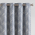 jinchan Taupe Printed Curtains Modern Jacquard Curtains with Herringbone Geometric Zigzag Pattern Room Darkening Drapes for Living Room Bedroom Grommet Top Window Treatments 63 Inch Length 2 Panels