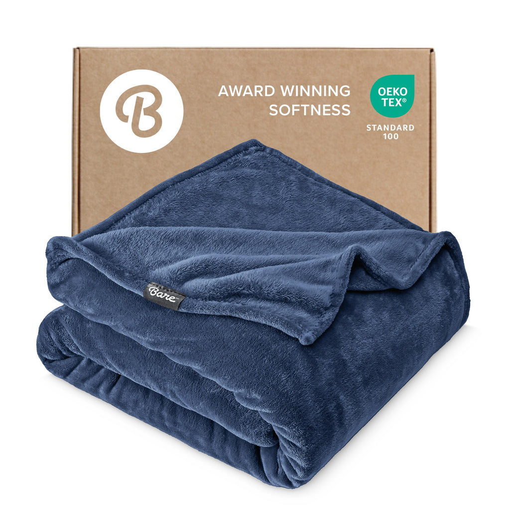 Bare Home Fleece Blanket - King Size - Ultra-Soft Lightweight for Bed, Sofa, and Couch - Luxury Microplush - Cozy Warm Blanket (King, Grey)