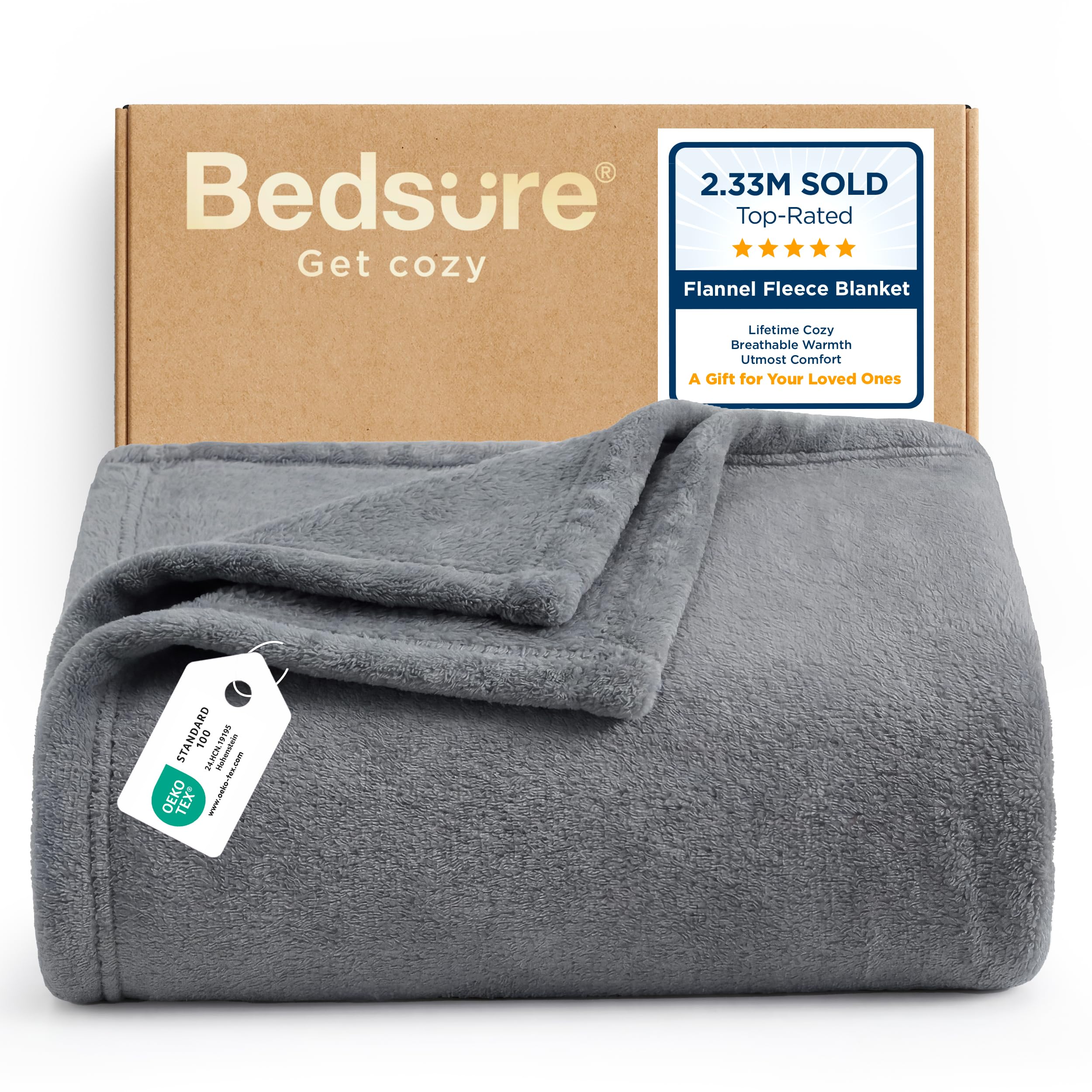 Bedsure GentleSoft Fleece Blanket Twin Size Cream - 300GSM Lightweight Plush Fuzzy Cozy Soft Warm Blanket for Bed, Sofa, Couch, Travel, Camping, 60x80 inches
