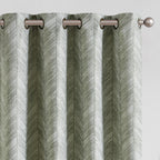 jinchan Taupe Printed Curtains Modern Jacquard Curtains with Herringbone Geometric Zigzag Pattern Room Darkening Drapes for Living Room Bedroom Grommet Top Window Treatments 63 Inch Length 2 Panels