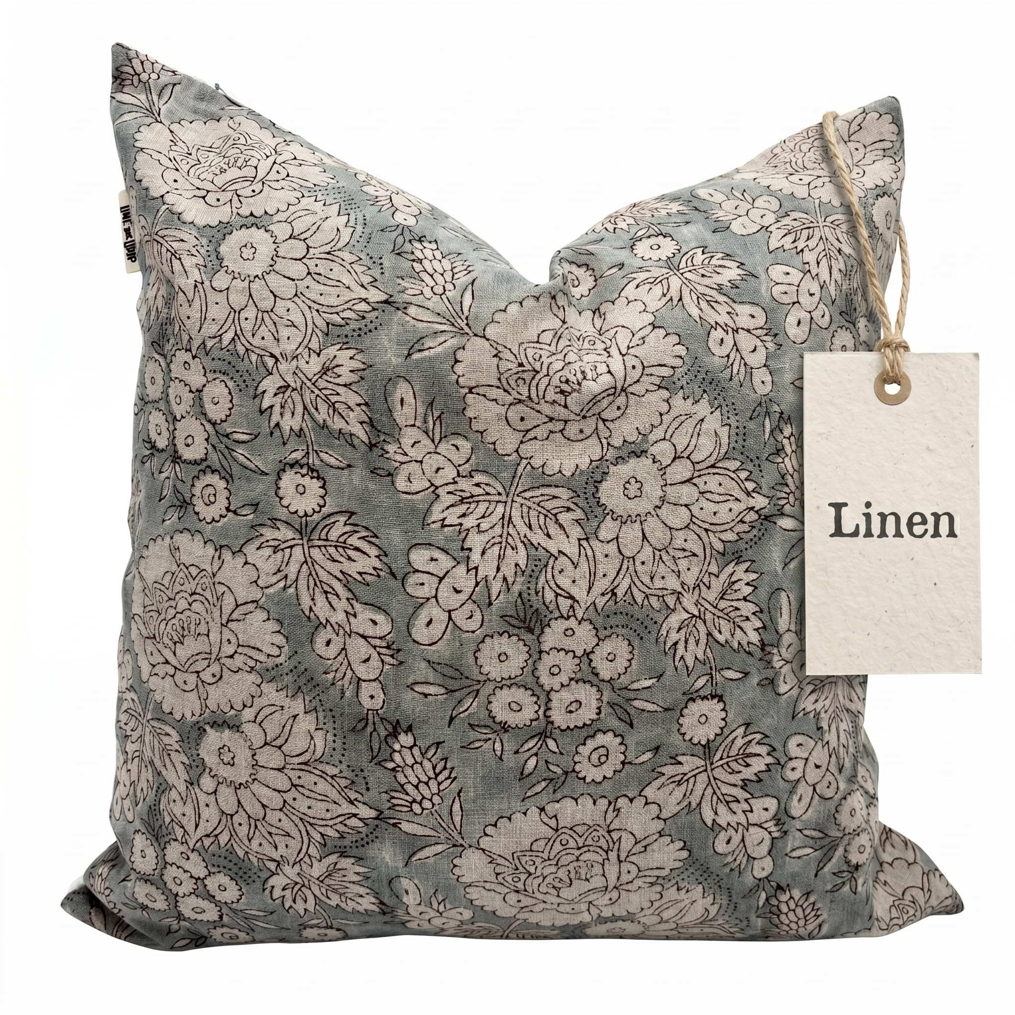 Linen Throw Pillow Covers Stripe Pillow Cover 18x18 inch Spring Decorative Pillow Covers for Living Room, Bedroom