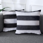 AmHoo Pack of 2 Farmhouse Stripe Check Throw Pillow Covers Set Case Cotton Linen Decorative Pillowcases Cushion Cover for Couch Bench Sofa 18x18 Inch Sage Green