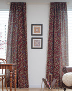 vctops Vintage Floral Oil Painting Curtains with Tassels Set of 2 Panels Rod Pocket Thermal Insulated Room Darkening Window Curtains/Drapes for Bedroom Living Room (Coffee,59"x94")