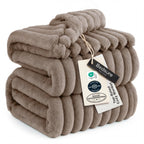 Bedsure GentleSoft Fleece Bed Blankets Full Size - Cozy Soft Blankets for Women, Cute Small Throws for Girls, Beige, 84x90 Inches