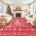 Area Rug Living Room Rugs 8x10 - Large Soft Boho Geometric Rug, Non-Slip Foldable Washable Rugs Non Shedding Morden Indoor Floor Carpet for Living Room Bedroom Office Dining Room(Brown Green,8'x10')