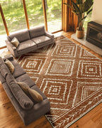 BESTSWEETIE Area Rug 5x7 Rug Machine Washable Non-Slip Low Pile Print Pattern Western Rug for Living Room Bedroom Entryway Tribal Series -Black