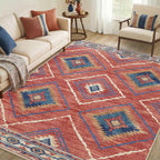 BESTSWEETIE Area Rug 5x7 Rug Machine Washable Non-Slip Low Pile Print Pattern Western Rug for Living Room Bedroom Entryway Tribal Series -Black