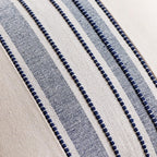 Striped Linen Textured Throw Pillow Covers 18x18 Inch Set of 2,Boho Decorative Cushion Covers, Neutral Navy Blue Accent Pillowcases for Couch, Sofa, Bed Farmhouse & Modern Living Room Decor
