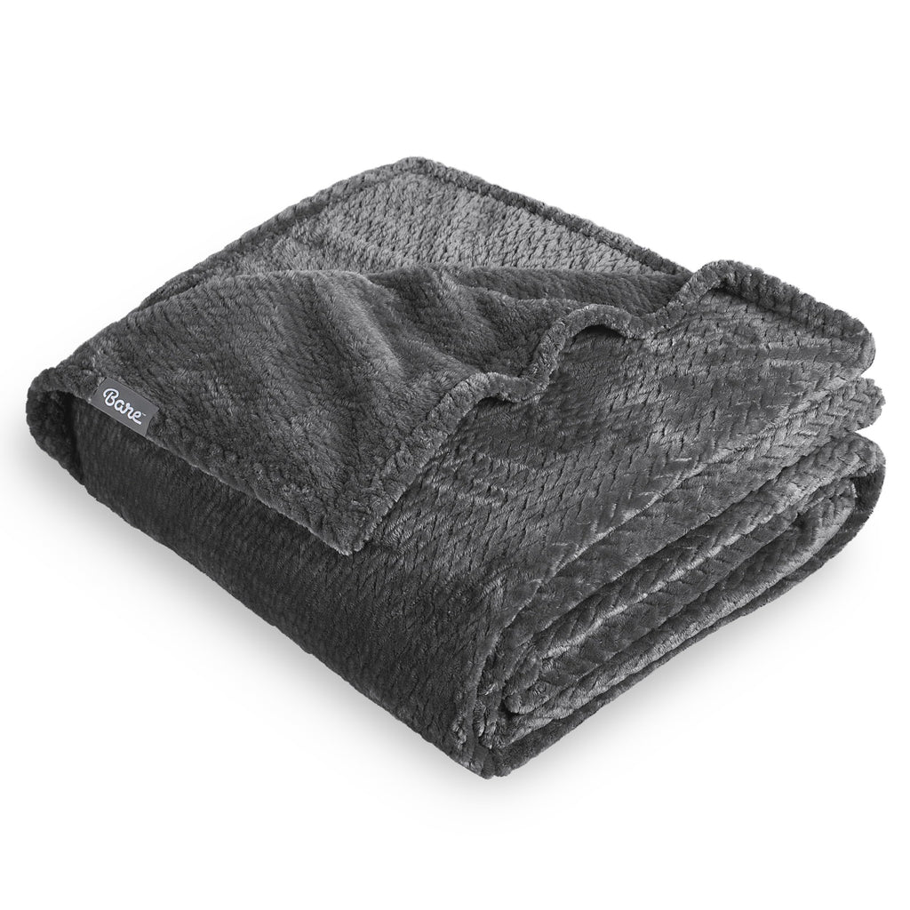 Bare Home Fleece Blanket - King Size - Ultra-Soft Lightweight for Bed, Sofa, and Couch - Luxury Microplush - Cozy Warm Blanket (King, Grey)