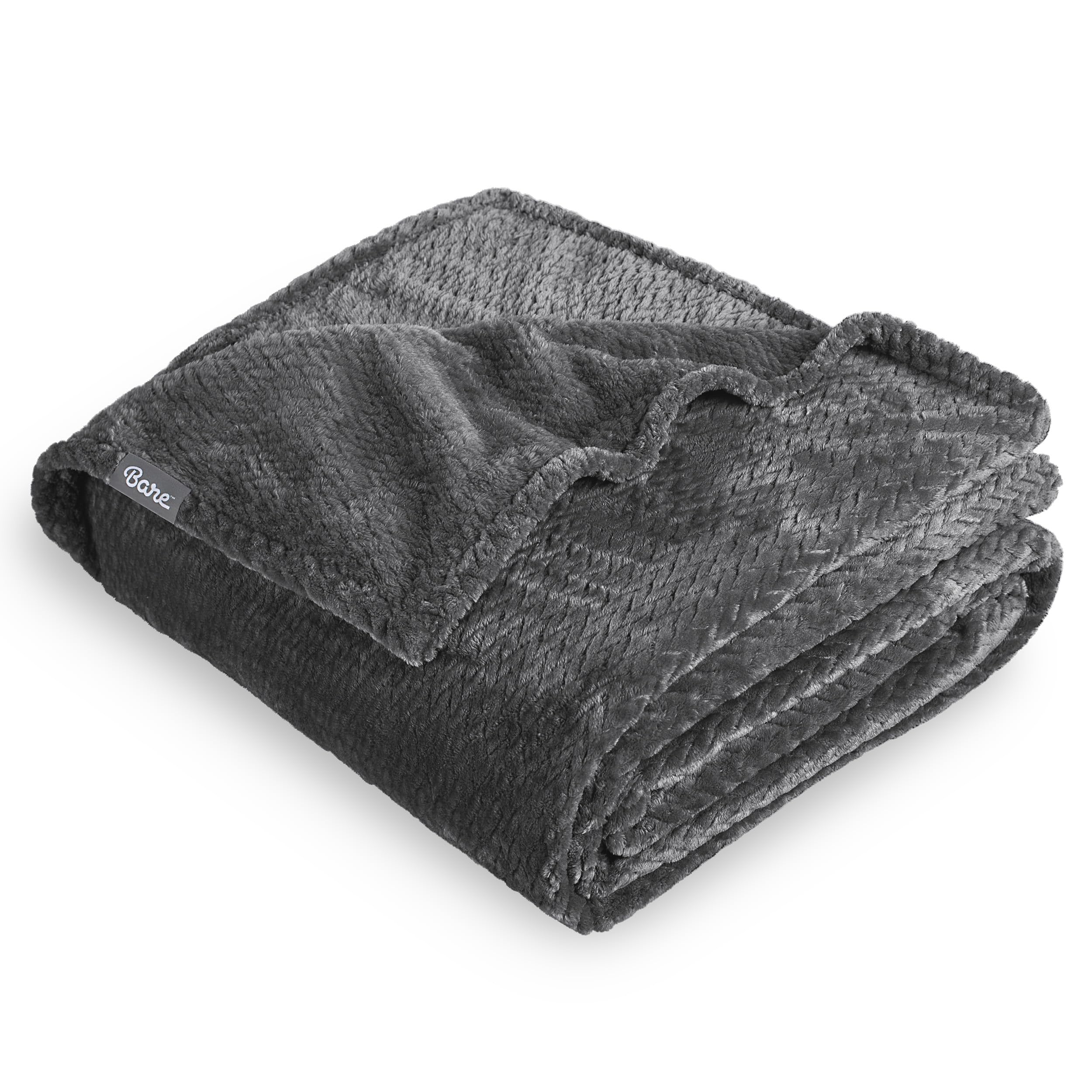 Bare Home Fleece Blanket - King Size - Ultra-Soft Lightweight for Bed, Sofa, and Couch - Luxury Microplush - Cozy Warm Blanket (King, Grey)
