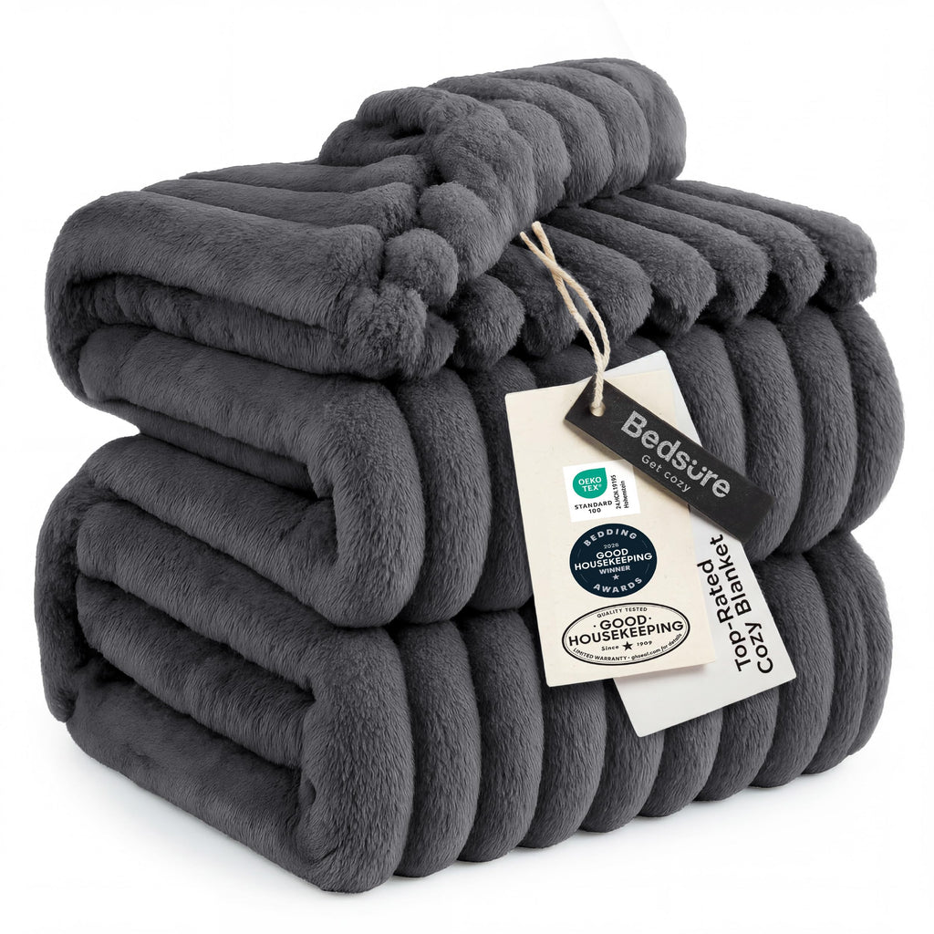 Bedsure GentleSoft Fleece Bed Blankets Full Size - Cozy Soft Blankets for Women, Cute Small Throws for Girls, Beige, 84x90 Inches