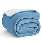 Bedsure GentleSoft Sherpa Fleece Queen Blankets for Bed, Non-Heated, Thick and Warm Throw for Women and Men, Soft Fuzzy Plush Queen Blanket for Winter, Grey, 90x90 Inches