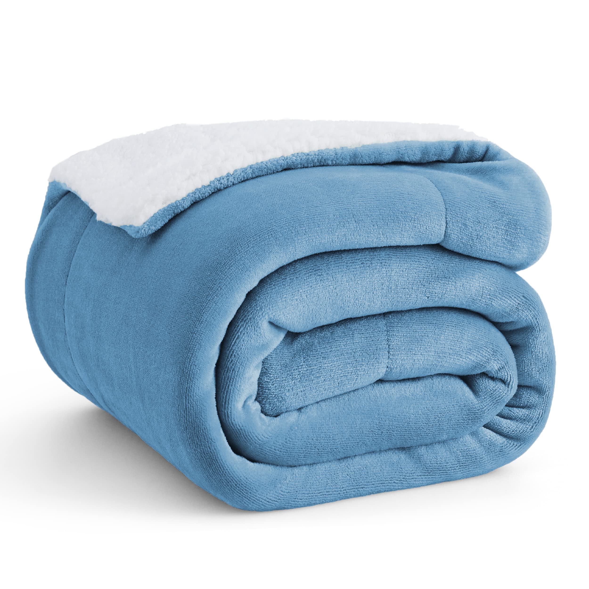 Bedsure GentleSoft Sherpa Fleece Queen Blankets for Bed, Non-Heated, Thick and Warm Throw for Women and Men, Soft Fuzzy Plush Queen Blanket for Winter, Grey, 90x90 Inches