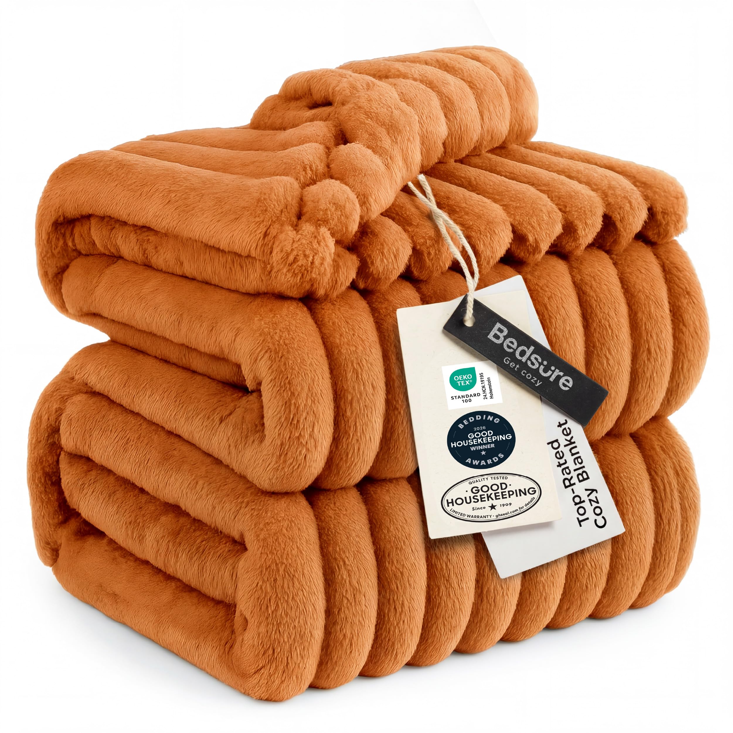 Bedsure GentleSoft Blankets Queen Size for Bed - Cozy Soft Sofa Couch Cover Blankets for Women, Cute Large Bedding Fleece Throws for Girls, Off White, 90x90 Inches