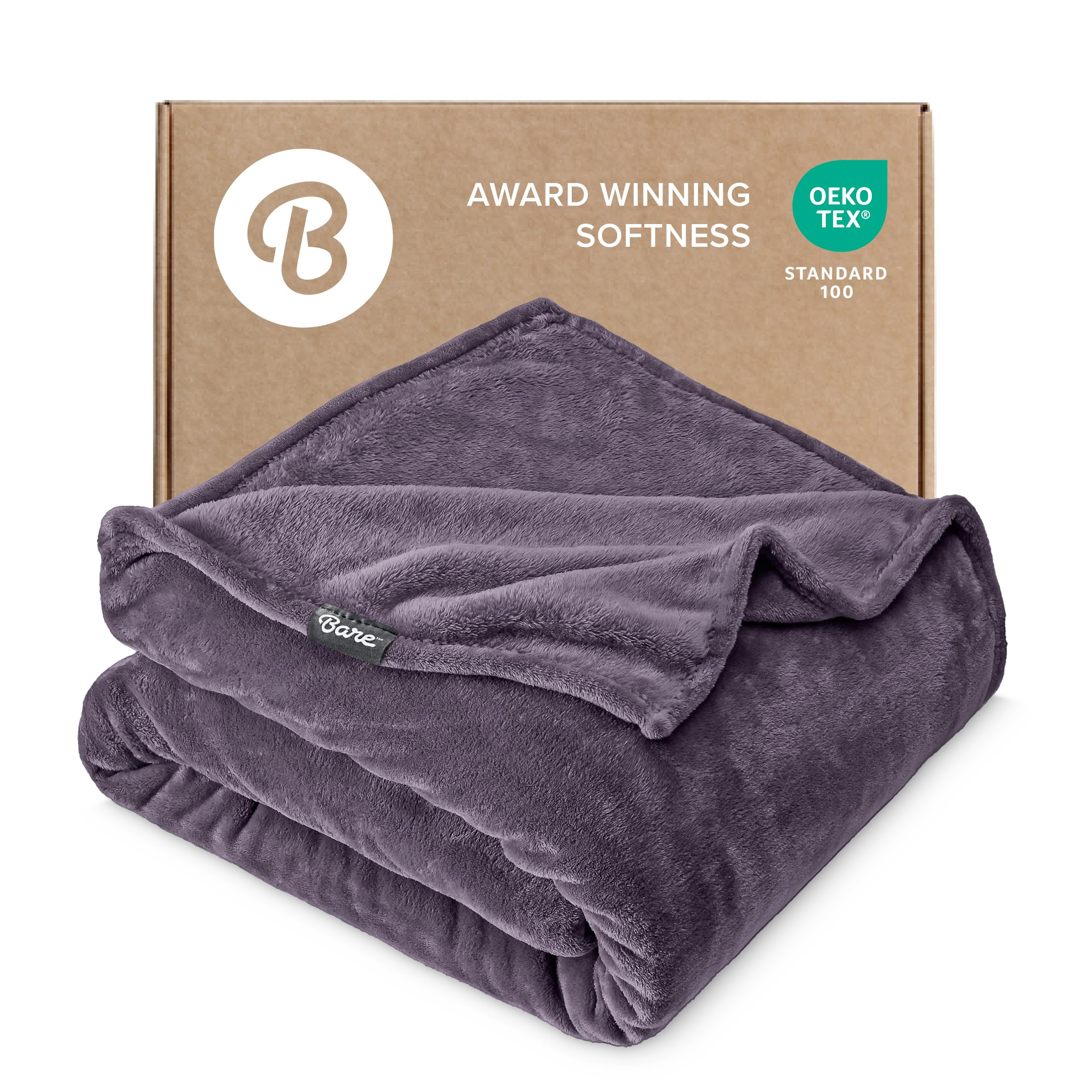 Bare Home Fleece Blanket - King Size - Ultra-Soft Lightweight for Bed, Sofa, and Couch - Luxury Microplush - Cozy Warm Blanket (King, Grey)