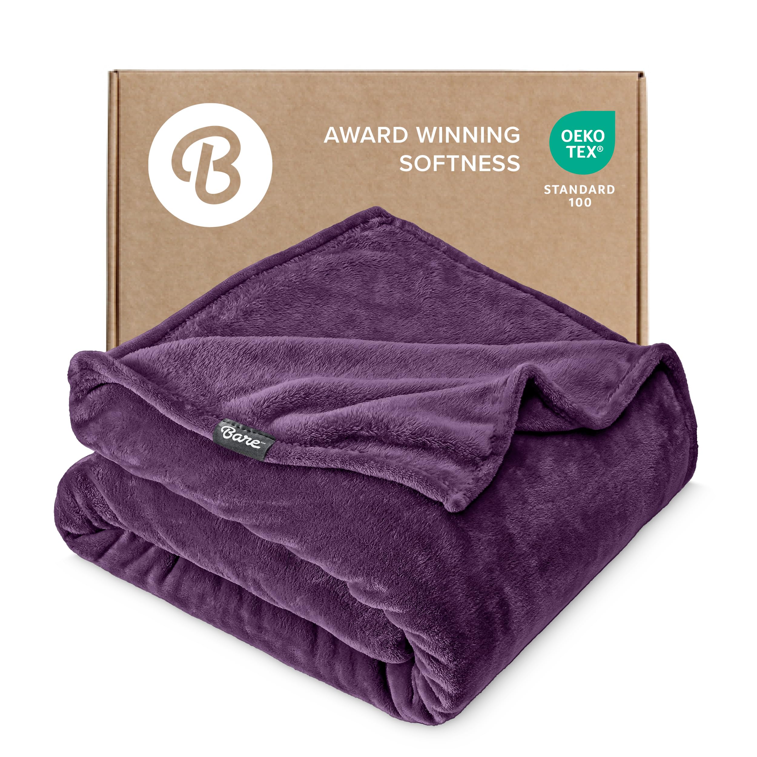 Bare Home Fleece Blanket - King Size - Ultra-Soft Lightweight for Bed, Sofa, and Couch - Luxury Microplush - Cozy Warm Blanket (King, Grey)