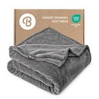 Bare Home Fleece Blanket - King Size - Ultra-Soft Lightweight for Bed, Sofa, and Couch - Luxury Microplush - Cozy Warm Blanket (King, Grey)