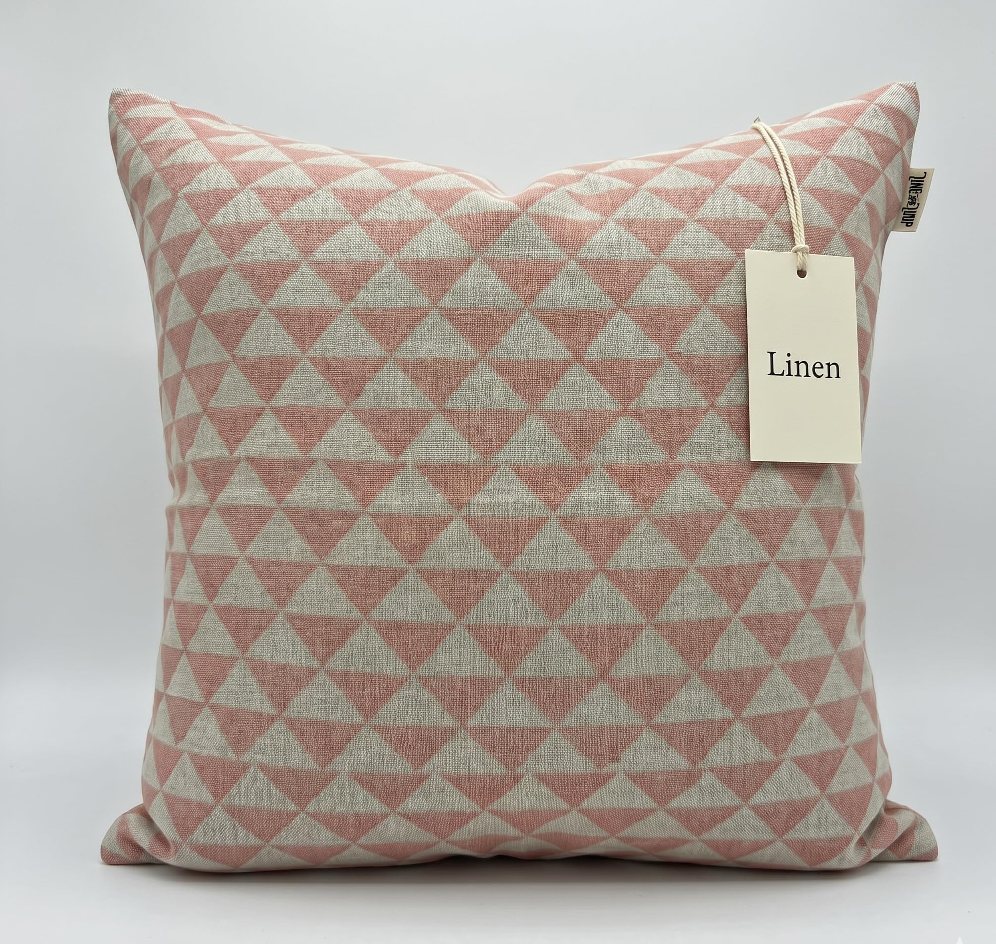 Decorative Pillow Cover French Country Pillow Cover Cottage Decor Floral Block Print, Farmhouse Decorative Cushion Cover, Striped Pillow Cover Line and Loop (Brown-Beige Stripe)