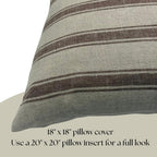 Linen Throw Pillow Covers Stripe Pillow Cover 18x18 inch Spring Decorative Pillow Covers for Living Room, Bedroom