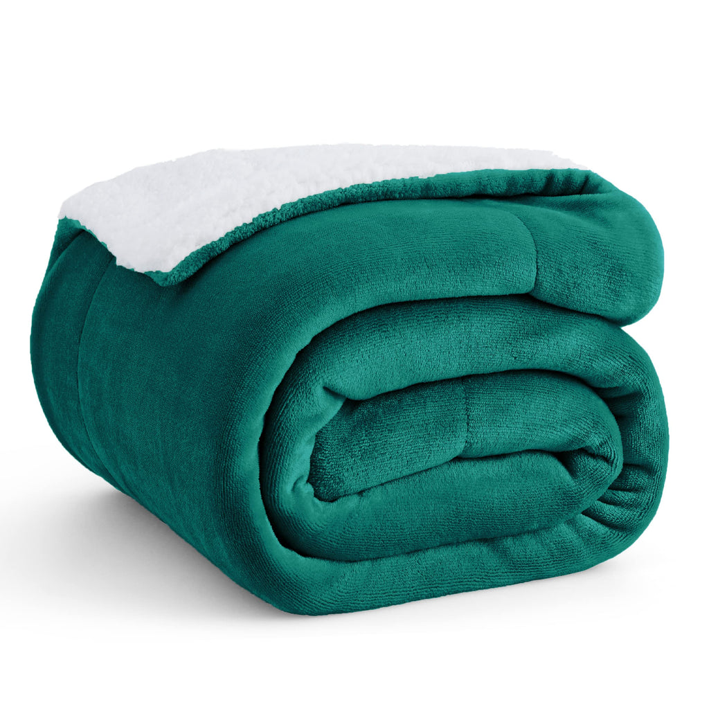 Bedsure GentleSoft Sherpa Fleece Queen Blankets for Bed, Non-Heated, Thick and Warm Throw for Women and Men, Soft Fuzzy Plush Queen Blanket for Winter, Grey, 90x90 Inches