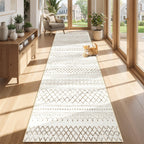 Area Rug Living Room Rugs 8x10 - Large Soft Boho Geometric Rug, Non-Slip Foldable Washable Rugs Non Shedding Morden Indoor Floor Carpet for Living Room Bedroom Office Dining Room(Brown Green,8'x10')