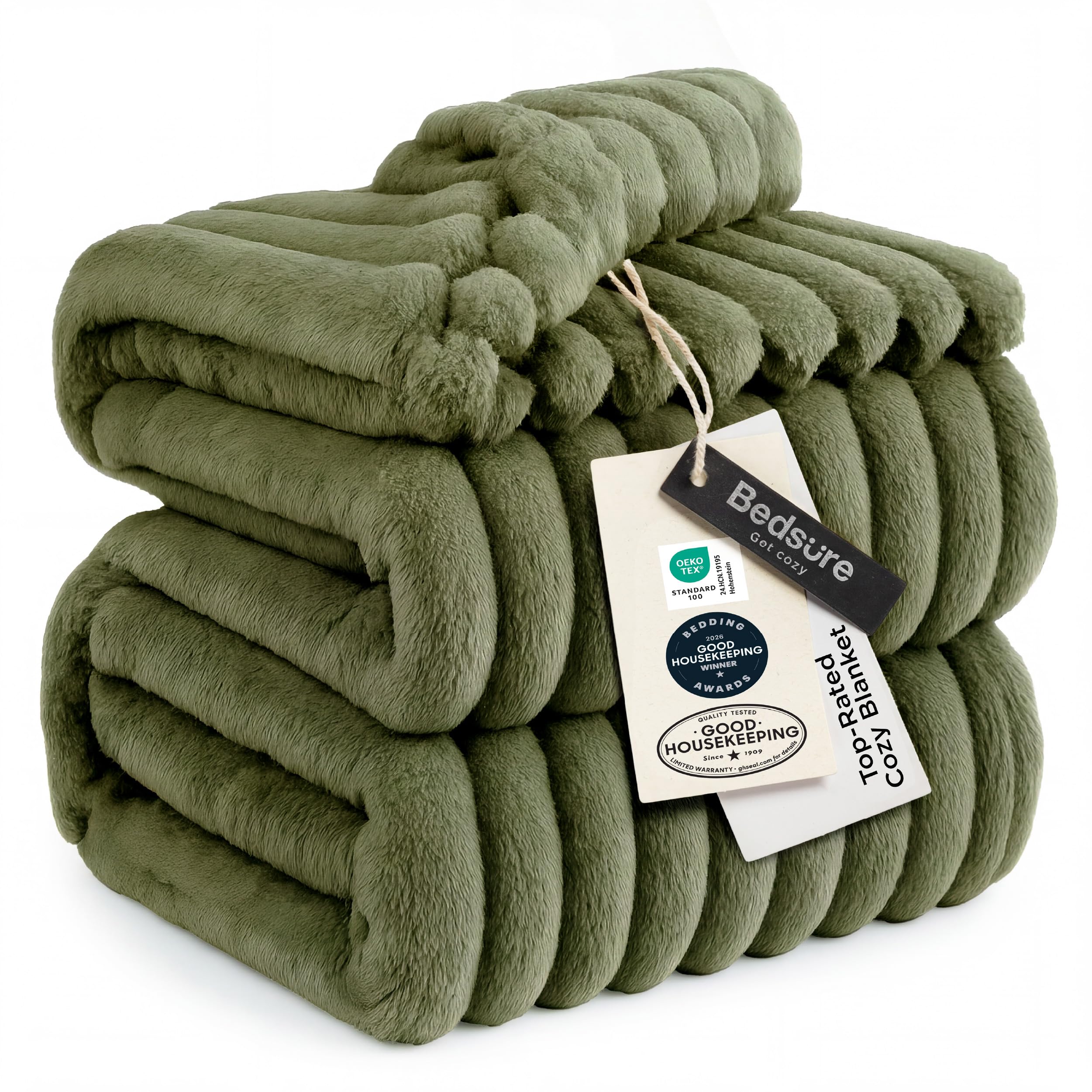 Bedsure GentleSoft Fleece Bed Blankets Full Size - Cozy Soft Blankets for Women, Cute Small Throws for Girls, Beige, 84x90 Inches