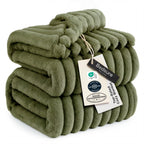 Bedsure GentleSoft Blankets Queen Size for Bed - Cozy Soft Sofa Couch Cover Blankets for Women, Cute Large Bedding Fleece Throws for Girls, Off White, 90x90 Inches