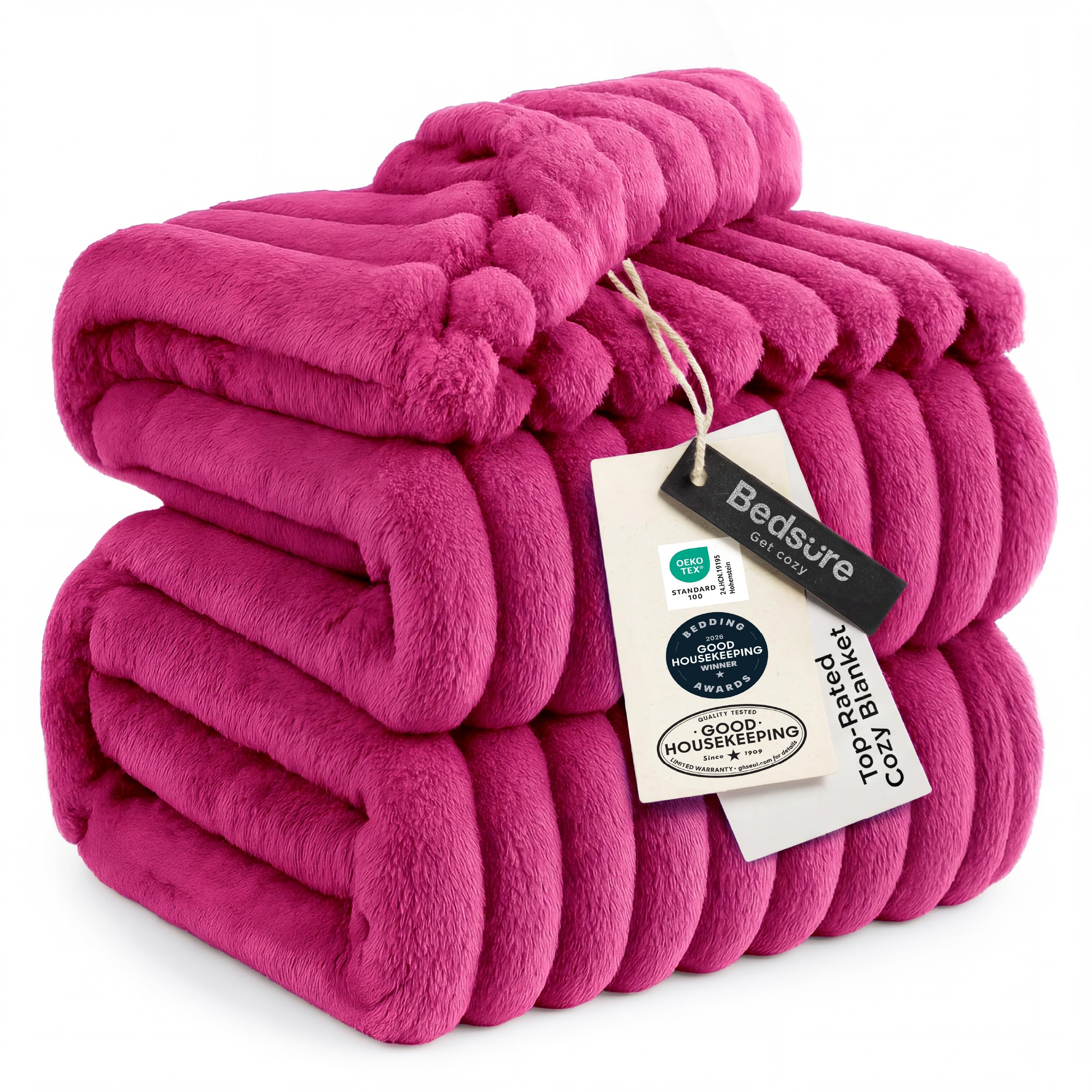 Bedsure GentleSoft Fleece Bed Blankets Full Size - Cozy Soft Blankets for Women, Cute Small Throws for Girls, Beige, 84x90 Inches