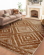 BESTSWEETIE Area Rug 5x7 Rug Machine Washable Non-Slip Low Pile Print Pattern Western Rug for Living Room Bedroom Entryway Tribal Series -Black