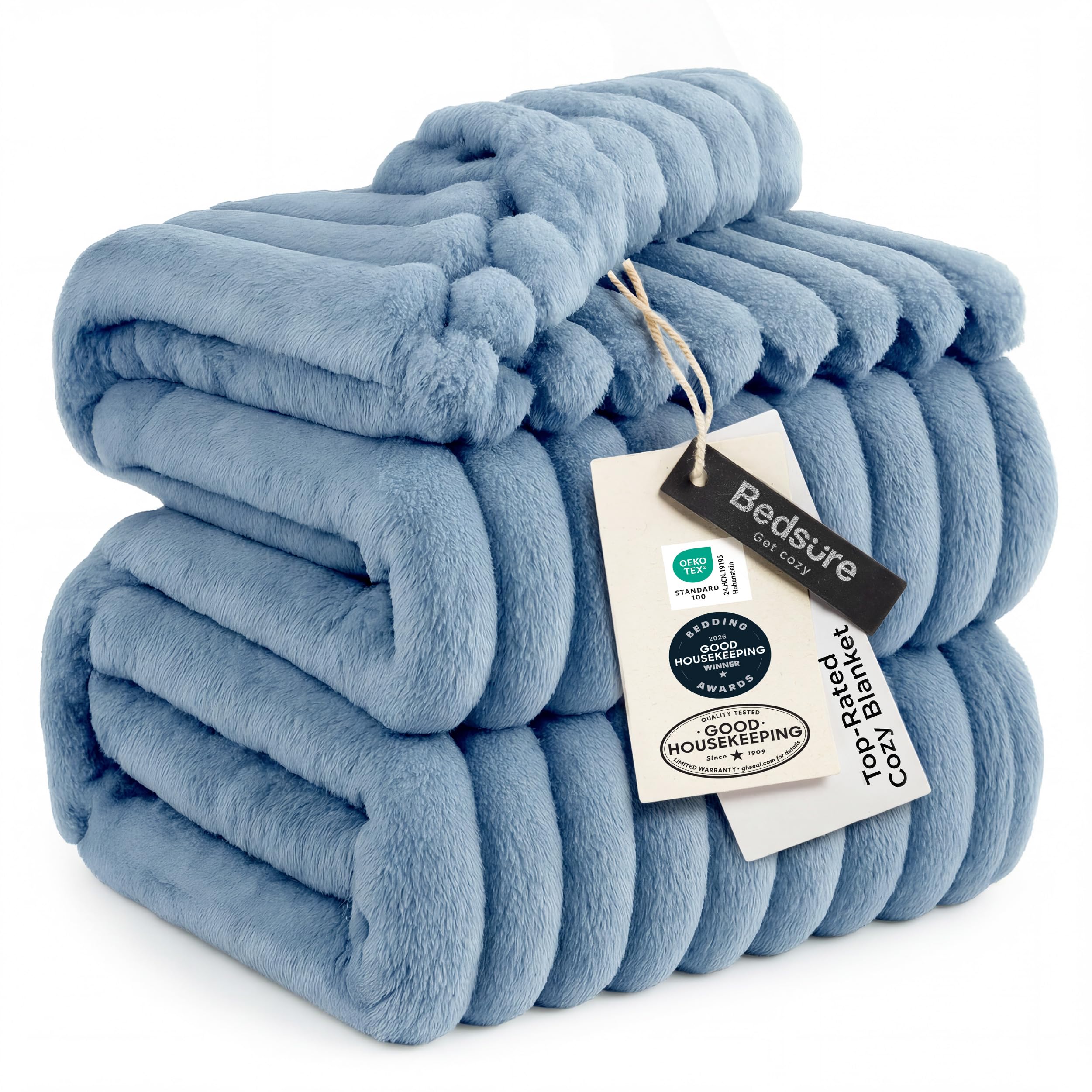 Bedsure GentleSoft Fleece Bed Blankets Full Size - Cozy Soft Blankets for Women, Cute Small Throws for Girls, Beige, 84x90 Inches