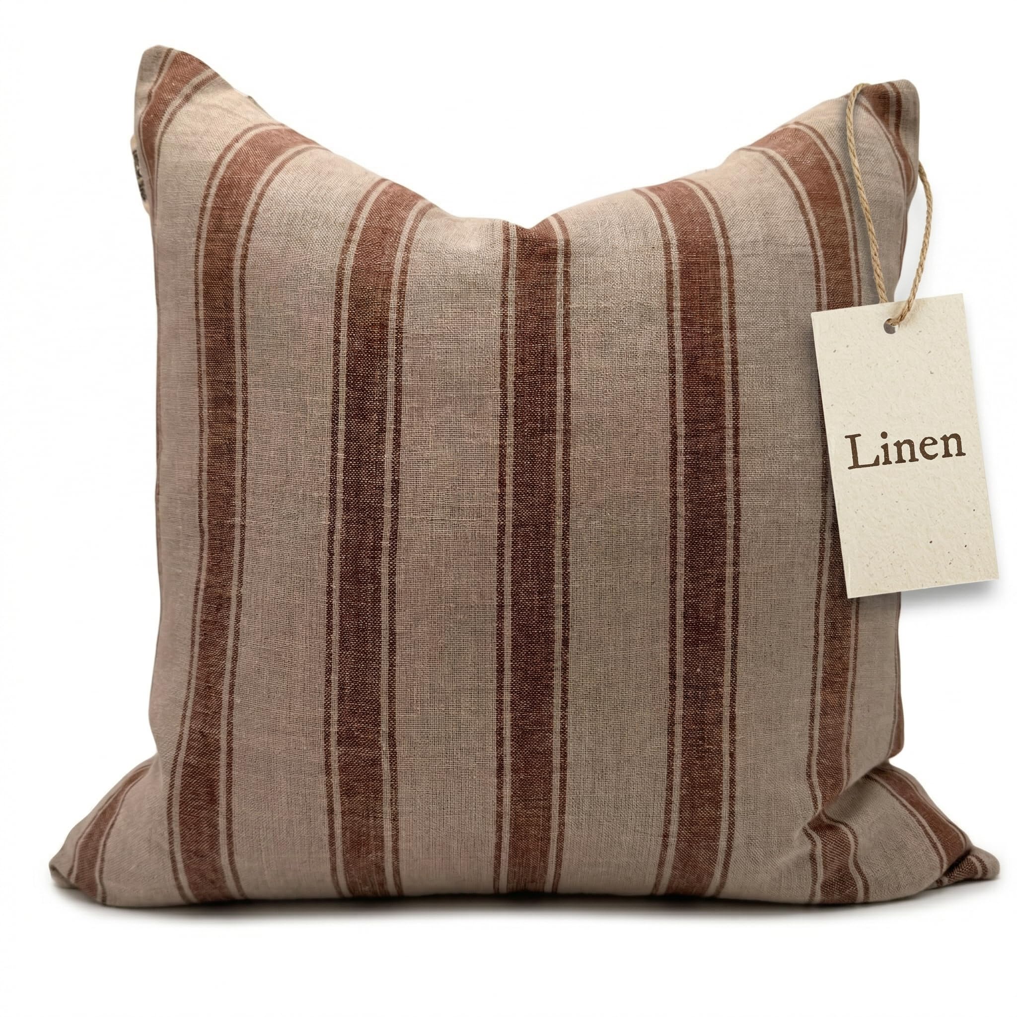Linen Throw Pillow Covers Stripe Pillow Cover 18x18 inch Spring Decorative Pillow Covers for Living Room, Bedroom