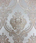 GOHD Luxe Love. Jacquard Window Curtain Panel Drape with Attached Fancy Valance. 2pcs Set (Sand, 84" Drop x 54" Wide with 18" Valance x 2pcs)