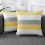 AmHoo Pack of 2 Farmhouse Stripe Check Throw Pillow Covers Set Case Cotton Linen Decorative Pillowcases Cushion Cover for Couch Bench Sofa 18x18 Inch Sage Green