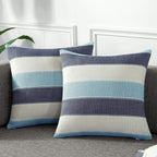 AmHoo Pack of 2 Farmhouse Stripe Check Throw Pillow Covers Set Case Cotton Linen Decorative Pillowcases Cushion Cover for Couch Bench Sofa 18x18 Inch Sage Green