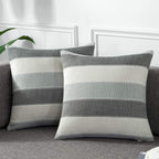 AmHoo Pack of 2 Farmhouse Stripe Check Throw Pillow Covers Set Case Cotton Linen Decorative Pillowcases Cushion Cover for Couch Bench Sofa 18x18 Inch Sage Green